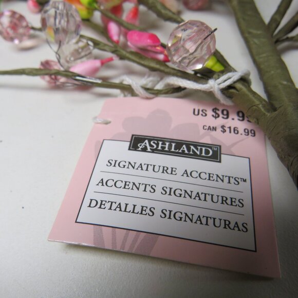 Pink Spring Floral branch with Pip berries loop for hang(with beads and frosted - Picture 9 of 10